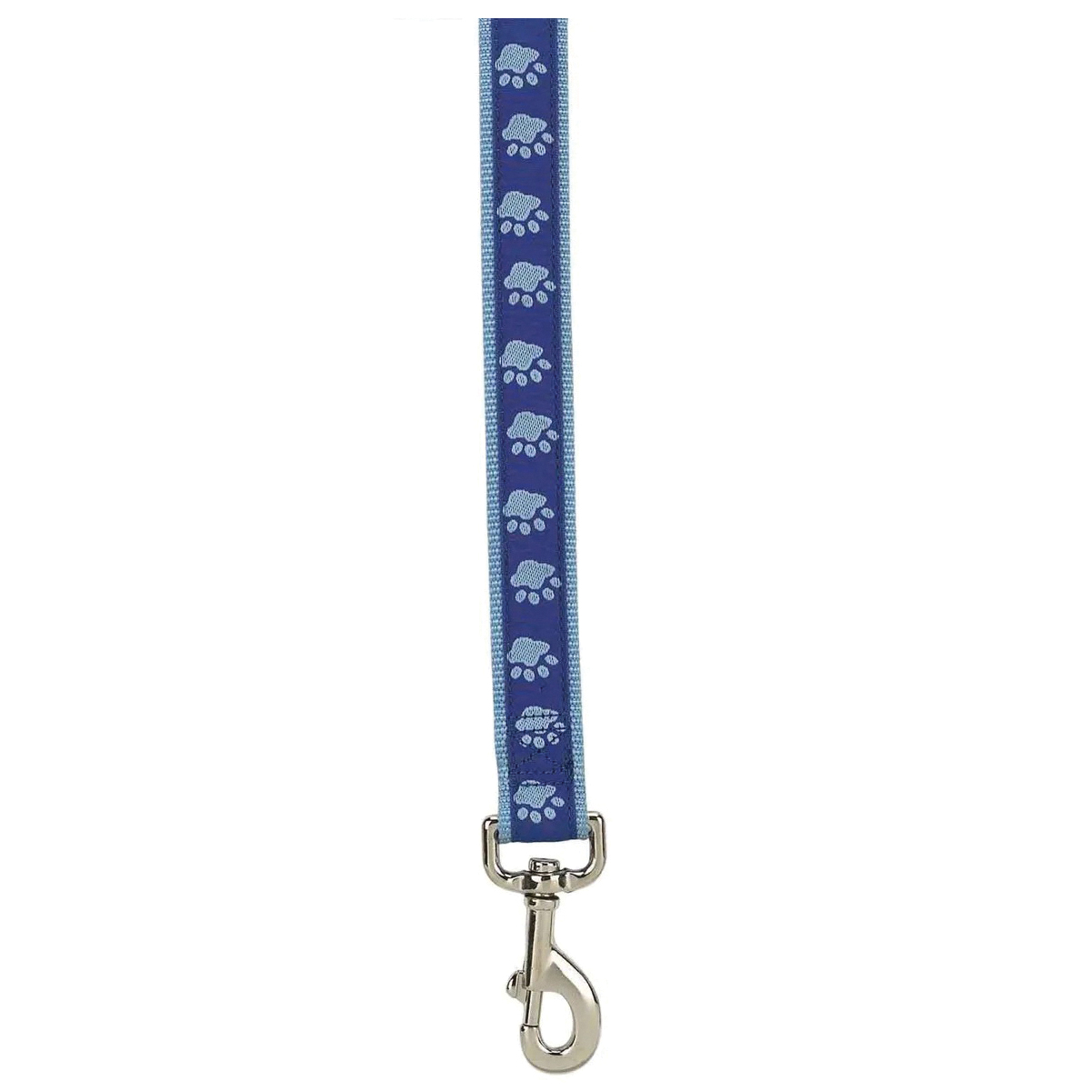 ZA8861 66 19 2-Tone Pawprint Dog Lead, 6 ft L, 1 in W, Nylon Line, Blue, Fastening Method: Swivel Clip