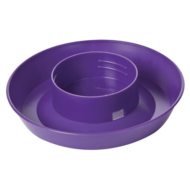 742PURPLE Screw-On Base, 6 in Dia, 1-1/2 in H, 1 qt Capacity, Plastic, Purple
