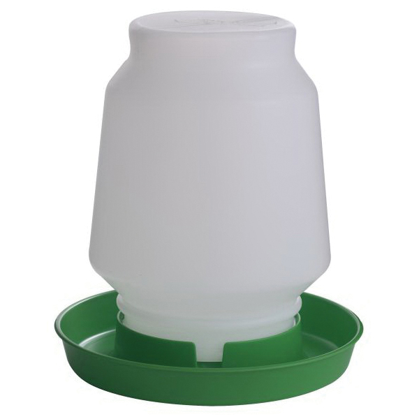 7506LIMEGREEN Poultry Fount, 1 gal Capacity, Plastic, Lime Green, Screw-On Mounting