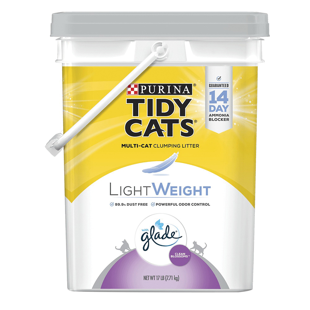 Lightweight with Glade 16759 Clumping Cat Litter, 17 lb Pail