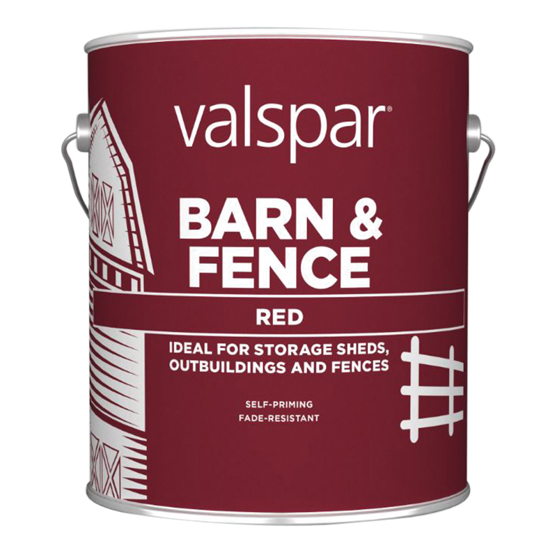 6392971 Barn and Fence Exterior Paint, Oil, Gloss, Red, 1 gal, 250 to 400 sq-ft/gal Coverage Area