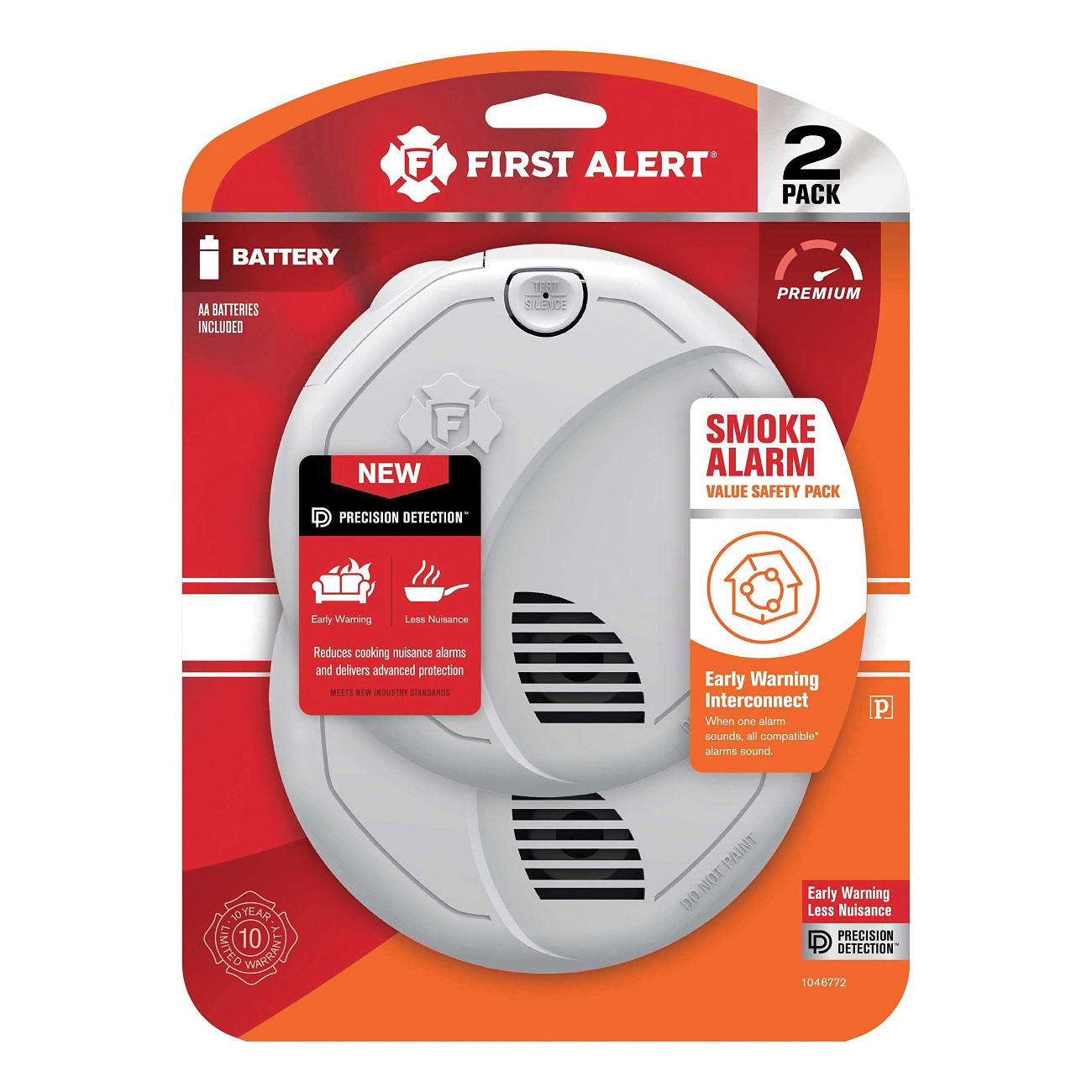 1046772 Smoke Alarm with Voice Alerts, Photoelectric Sensor, Alarm: Voice