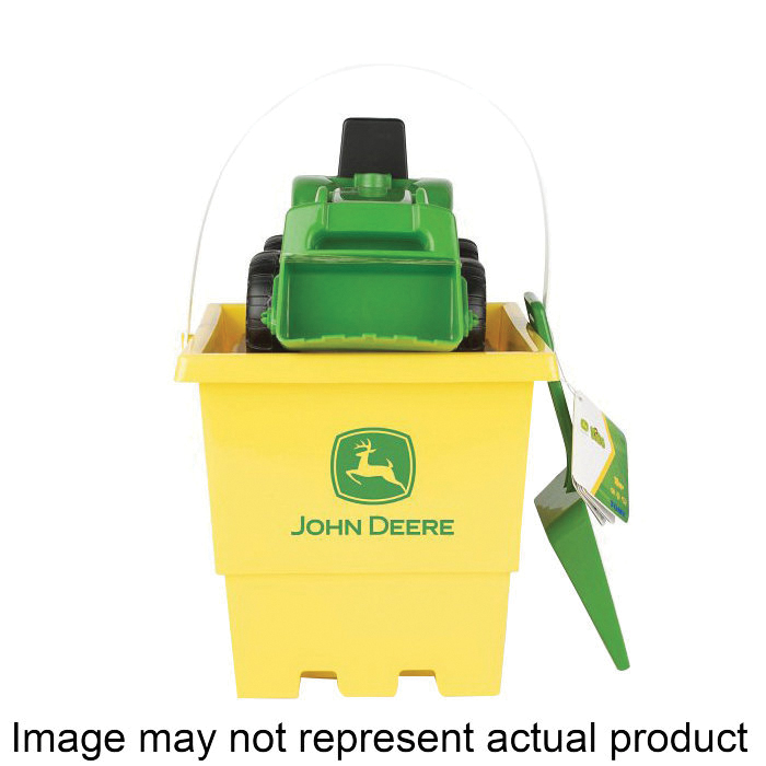 47339 Sand Pit Bucket Set, 18 Months and Up, Plastic, Green/Yellow