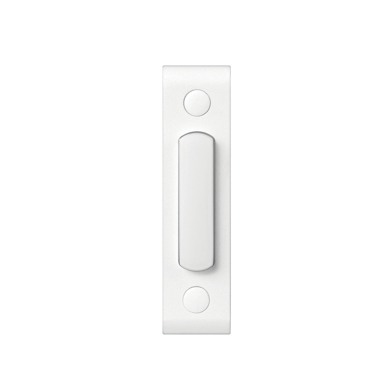 18000144 Doorbell Pushbutton, Wired, Metal, White