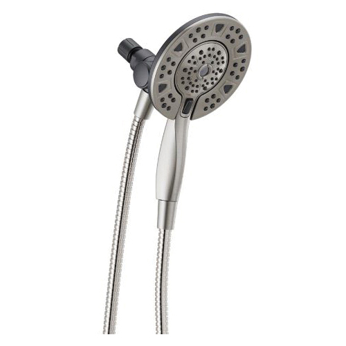 In2ition Series 75494SN Showerhead, Round, 1/2 in Connection, 1.75 gpm, 2-Spray Function, Rubber/Stainless Steel