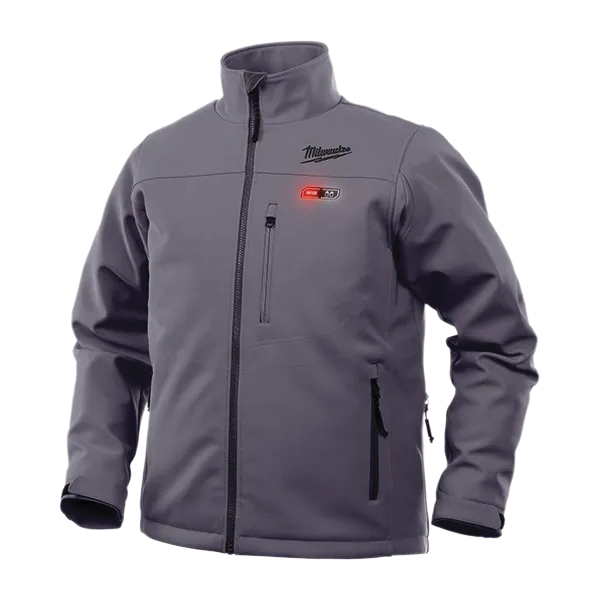 M12, Heated TOUGHSHELL 202G-21M Jacket Kit, M, Men's, Fits to Chest Size: 40 to 42 in, Polyester, Gray