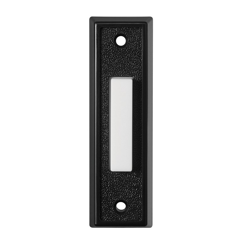 18000221 Wired Doorbell Pushbutton, Wired, Black/White