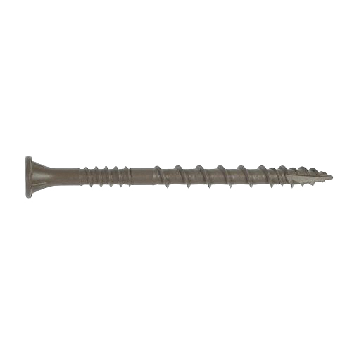 Deck-Drive HCKDSVT3S DSV Wood Screw, #10 Thread, 3 in L, Rimmed Flat with Ribs Head, T25 Drive