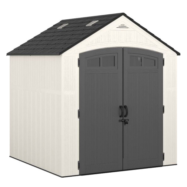 Ridgeland BMS7704 Storage Shed, 327 cu-ft Capacity, 7 ft 4 in W, 7 ft 1-1/4 in D, 8 ft 2 in H, Resin