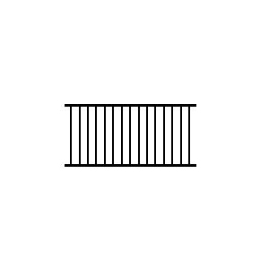 DSR3470-DB Railing Panel, 34 in OAH, Steel Rail, Textured Black Rail