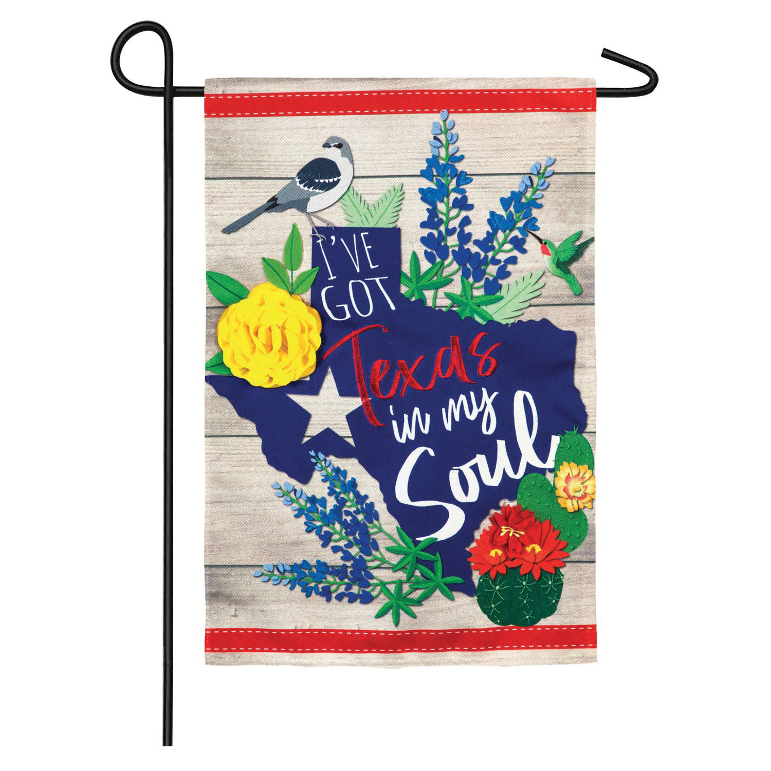 Evergreen Flag EG0296 Garden Flag, 12-1/2 in L, 18 in W, Texas in My Soul, Linen/Polyester