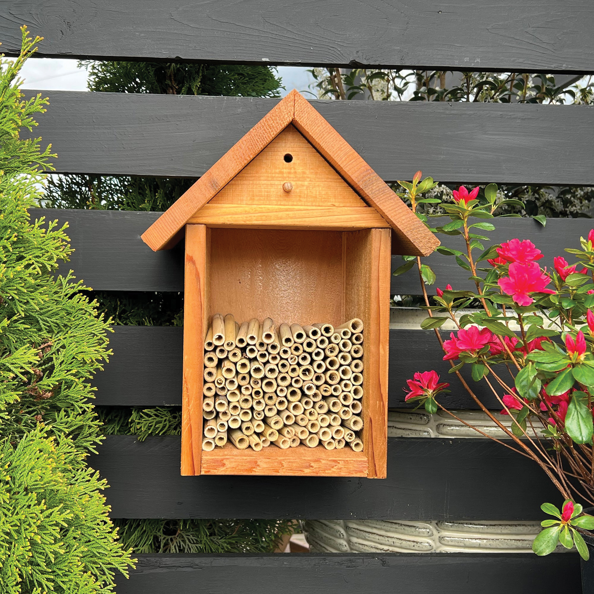 Crown Bees 210310 Insect House, 10 in W, 14 in H, Tower, Cedar Wood - 2