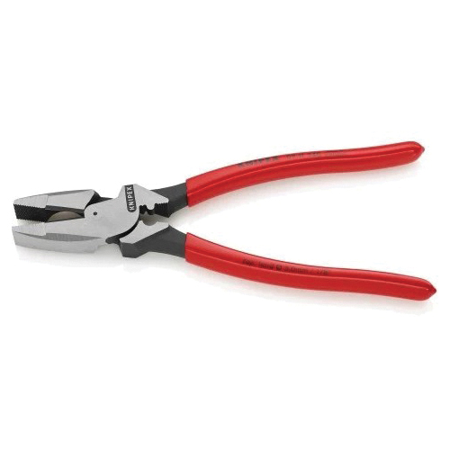 Lineman's Pliers, Knipex, 9-1/2 in OAL, 1/8 in Steel Wire, 3/16 in Nail Cutting Capacity, 2 in W Jaw - 3