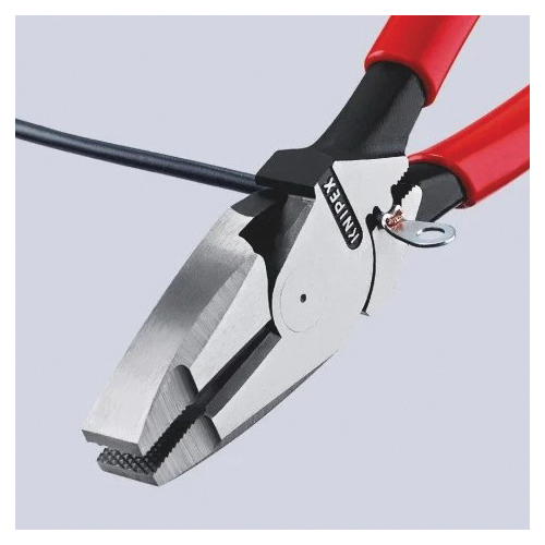 Lineman's Pliers, Knipex, 9-1/2 in OAL, 1/8 in Steel Wire, 3/16 in Nail Cutting Capacity, 2 in W Jaw - 4