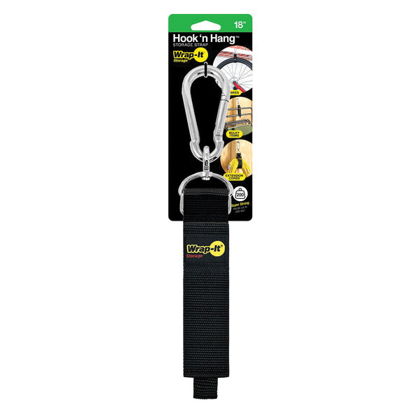 Hook 'n Hang 100-HNH-18BL Storage Strap, 1-1/2 in W, 18 in L, Black