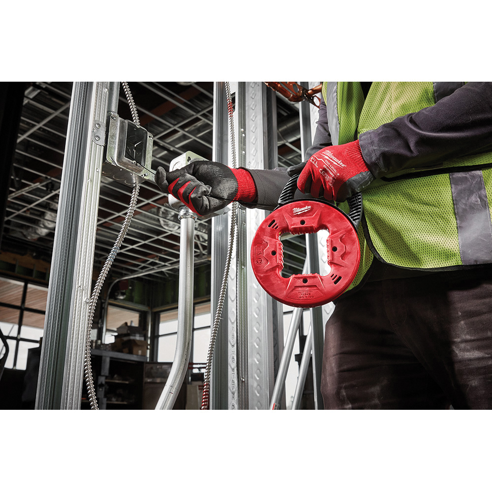 Milwaukee 48-22-4171 Fish Tape, 1/8 in Tape, 25 ft L Tape, Steel Tape, Black/Red Case - 3