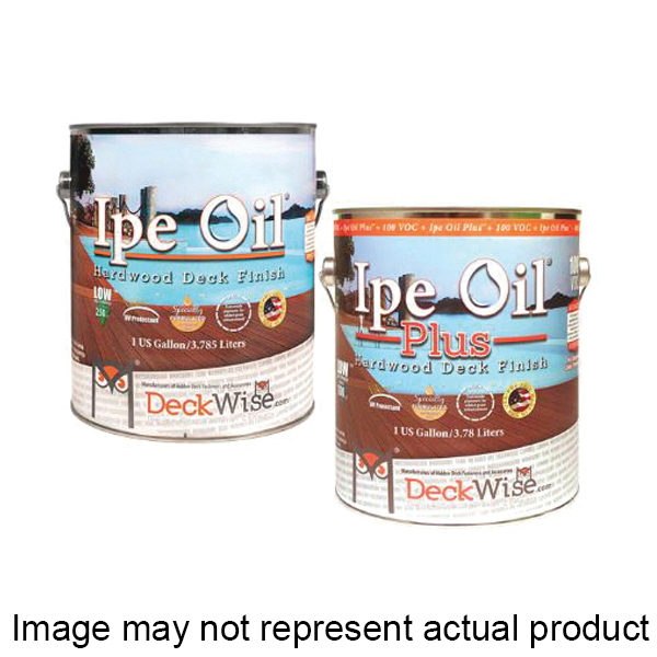DeckWise IPE OIL IO-MC-4-GAL Deck Stain, Semi-Transparent, Dark Brown, Liquid, 4 gal - 1
