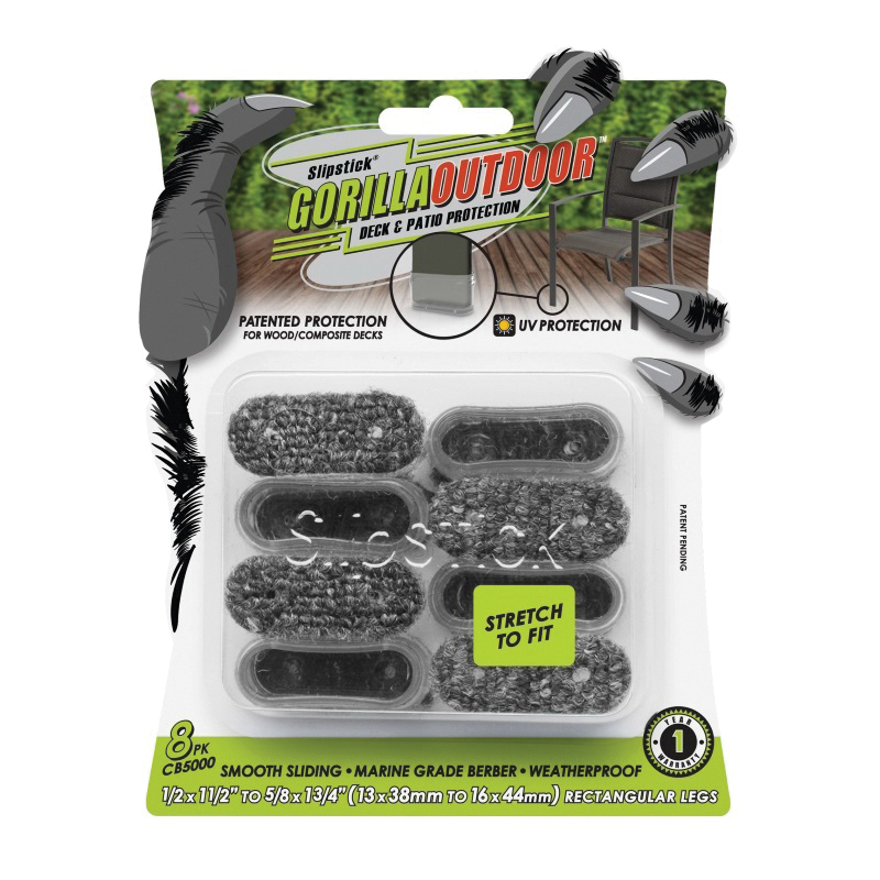 CB5000 Sleeve Berber Glide, Nylon, Clear, 1-5/16 in L x 1-7/8 in W x 1/4 in THK Dimensions