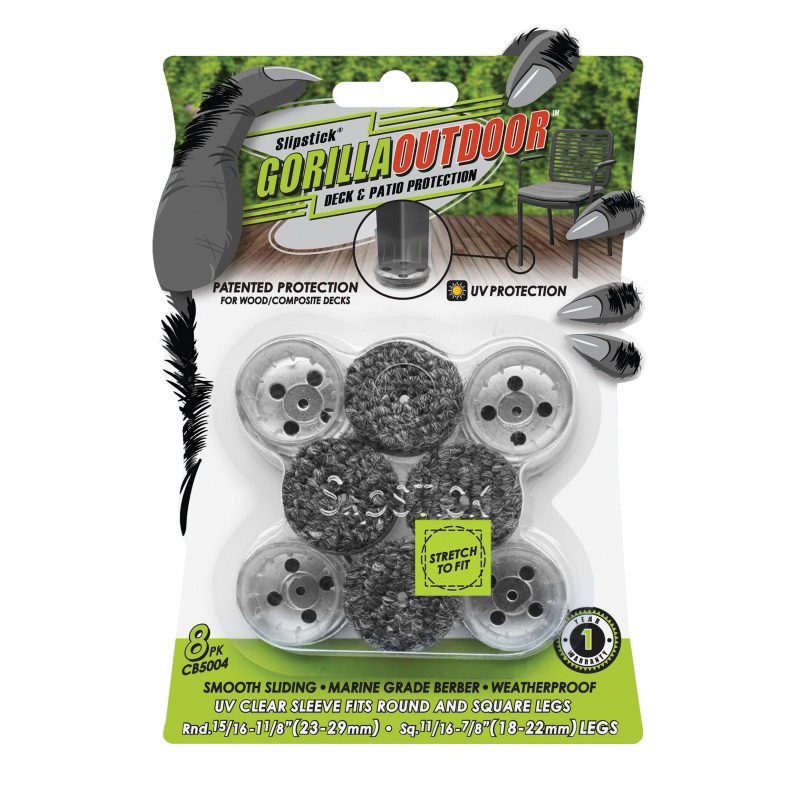 CB5004 Sleeve Berber Glide, Nylon, Clear, 1-3/16 in L x 1-1/8 in W x 3/16 in THK Dimensions
