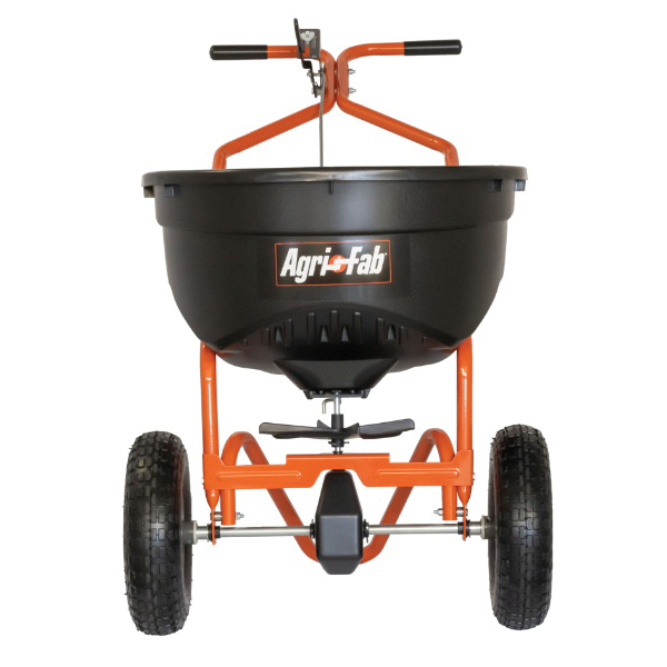 45-0614 Push Spreader, 25,000 sq-ft Coverage Area, 144 in W Spread, 130 lb Hopper, Steel Frame