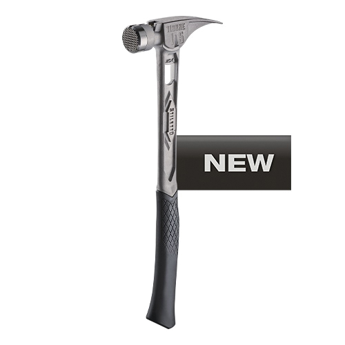 TIBONE TIB15MC Milled/Curved Hammer, 15 oz Head, Milled, Straight Claw Head, Titanium Head, 17.34 in OAL