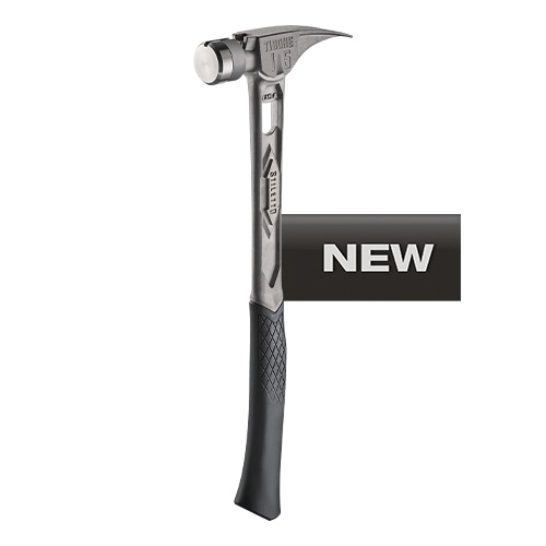 TIBONE TIB15SC Smooth/Curved Hammer, 15 oz Head, Smooth, Straight Claw Head, Titanium Head, 17.34 in OAL