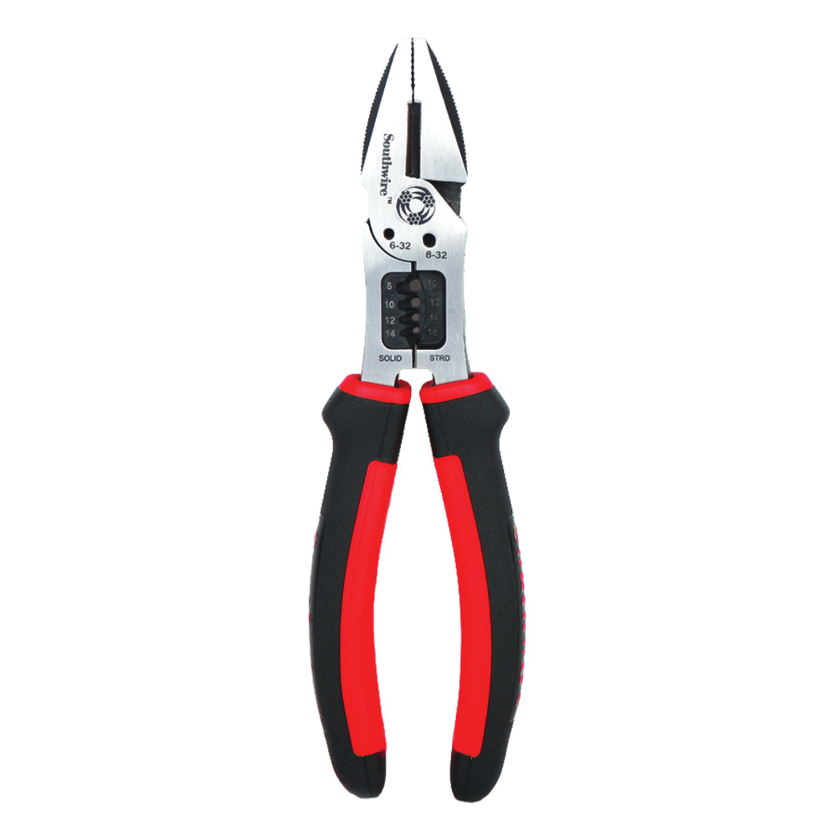 MPSCP 6-In-1 Lineman's Multi-Tool Plier, 8 in OAL, Black/Red Handle, Comfort Grip Handle