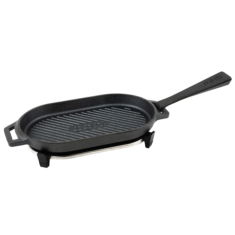 UU-P1AA00 Grizzler Pan, Cast Iron/Stainless Steel, Black, Cast Iron Handle, Removable Handle