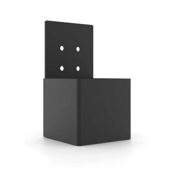 Toja Grid KNECT Series G021068MB1 Wall and Railing Bracket, Steel, Black, For: 4 x 4 Wood Posts