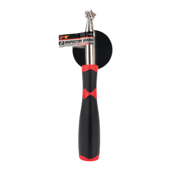 Performance Tool W9124 Jr. Jumbo Inspection Mirror, 2 in Mirror, 10 in to 3 ft OAL
