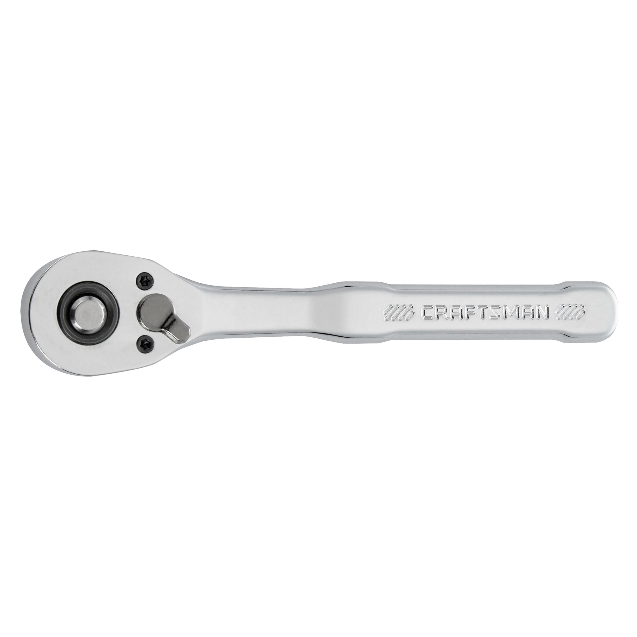 CMMT86721 Ratchet Handle, 1/4 in Drive, 8.3 in OAL, Polished Chrome