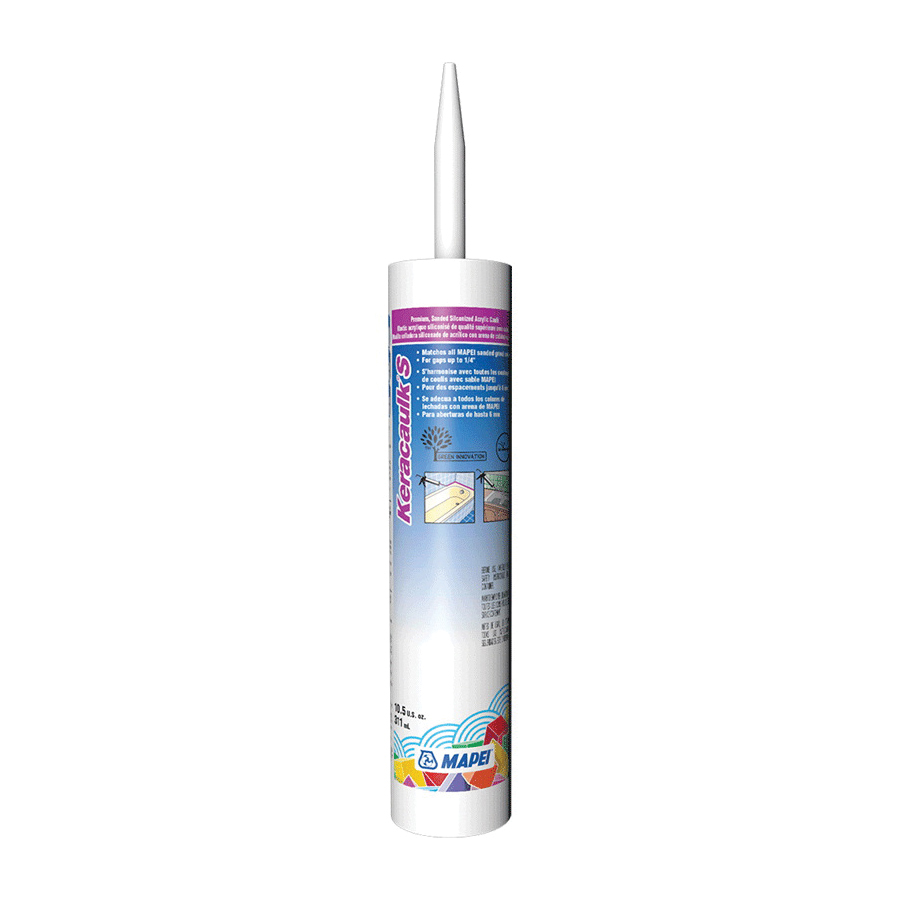 Keracaulk S 4JA500133 Sanded Caulk, Alabaster, 72 hr Curing, 50 to 90 deg F, 10.5 oz Tube