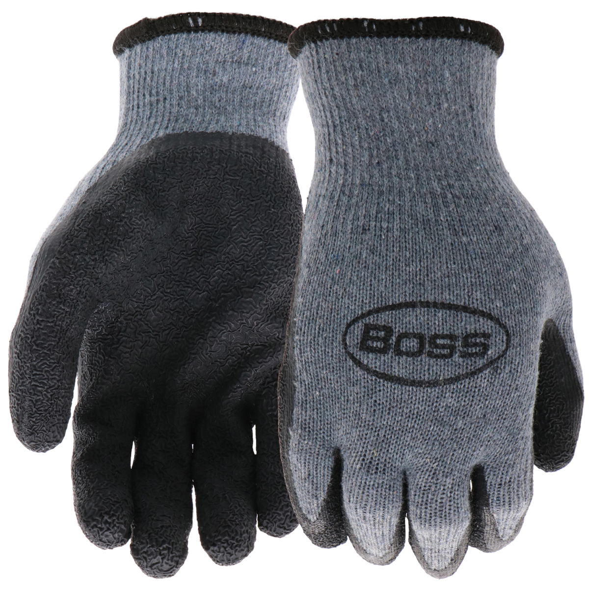 Grip Series B32041-XL Coated Gloves, XL, Slip-On Cuff, Latex Coating, Polyester, Gray