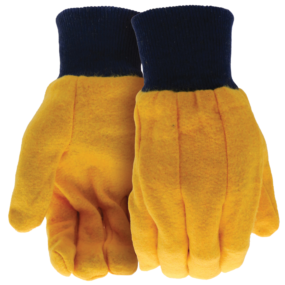 Chore Series B62142-L Work Gloves, L, Clute Thumb, Knit Wrist Cuff, Cotton/Polyester Flannel, Yellow