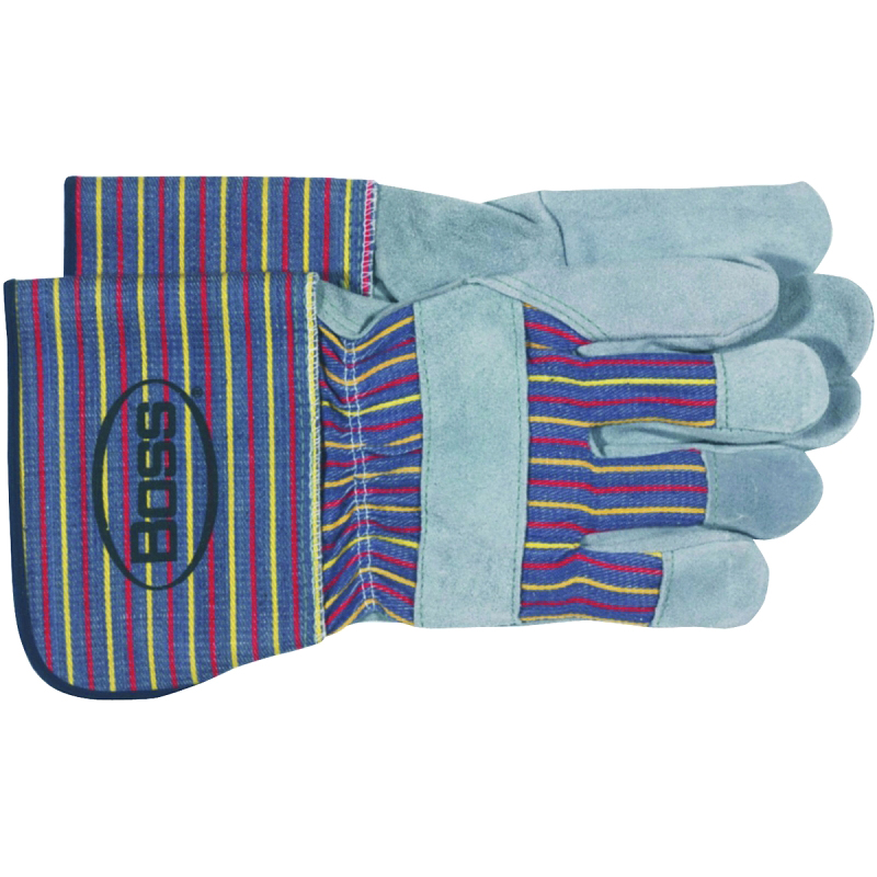 B71132-L Work Gloves, Unisex, L, Wing Thumb, Gauntlet, Gray