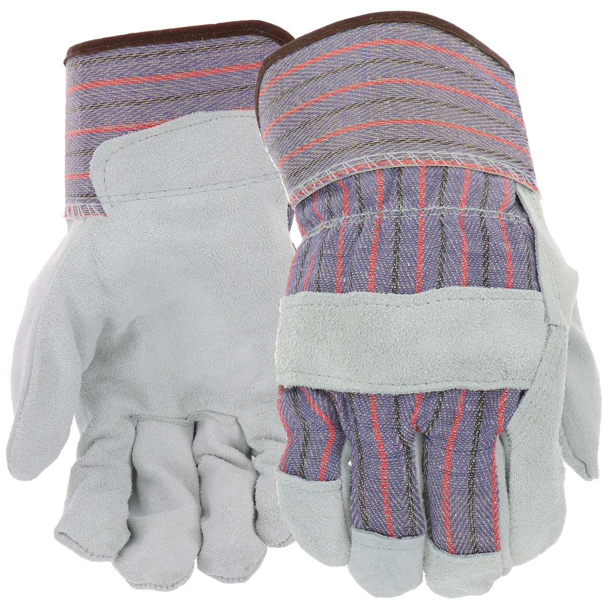 B71162-L Gloves, L, 8 to 8-3/8 in L, Wing Thumb, Safety, Cotton, Blue