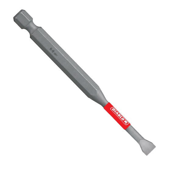 DSL6835P2 Drive Bit, #6 to 8 Drive, Slotted Drive, 1/4 in Shank, Hex Shank, 3-1/2 in L