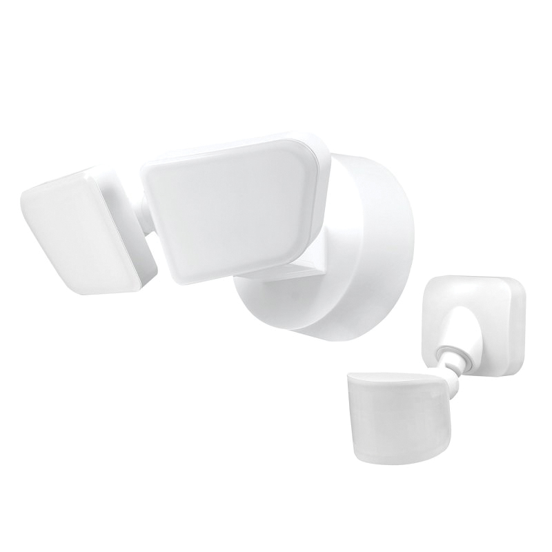 Globe Electric 17000213 Security Flood Light, 120 V, 22 W, LED Lamp, Bright White, 2200 Lumens, 4000 K Color Temp, Plastic Fixture, White