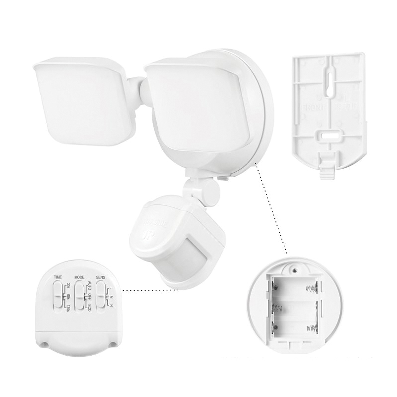 globe 17000224 Security Flood Light, LED Lamp, Daylight, 600 Lumens, 4000 K Color Temp, White Fixture - 4