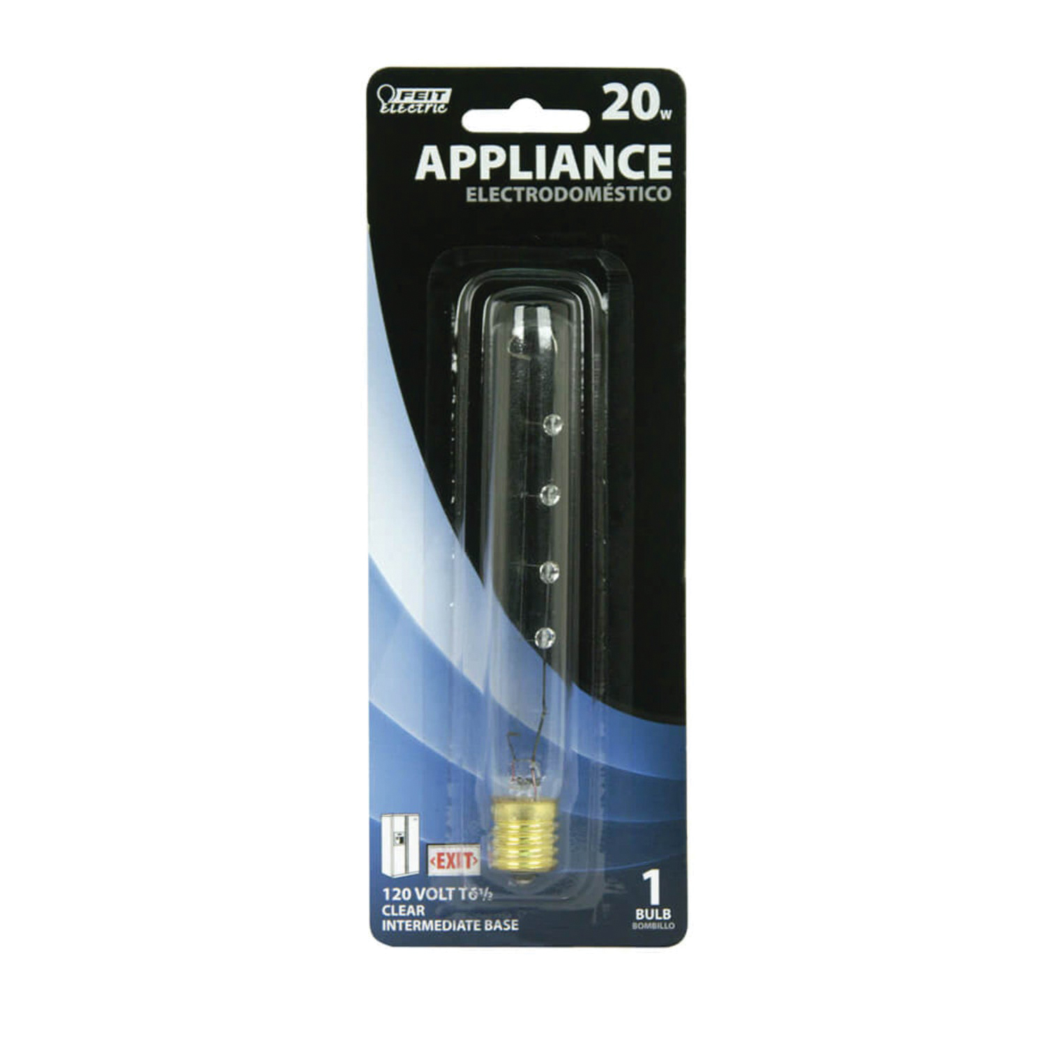 Feit Electric BP20T61/2/RP Light Bulb, 20 W, T6.5 Lamp, E17 Lamp Base, 150 Lumens, 2400 K Color Temp - 2