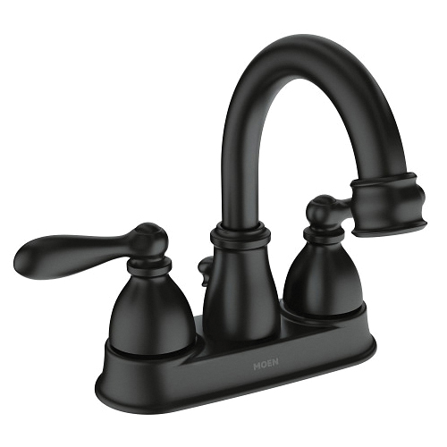 Caldwell Series WS84667BL High-Arc Bathroom Faucet, 1.2 gpm, 2-Faucet Handle, 3-Faucet Hole, Metal, Matte Black