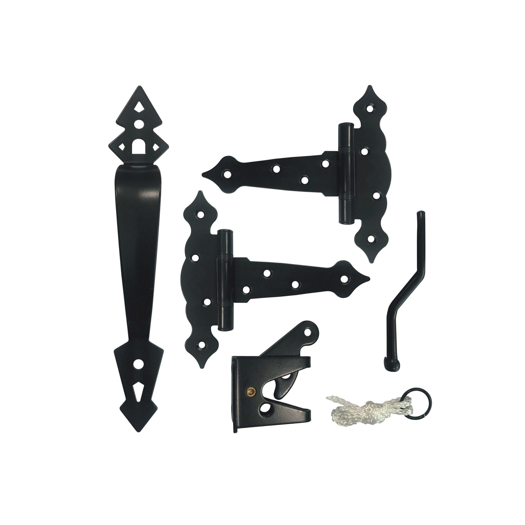 HDWGCKH/B Heavy-Duty Decorative Gate Combo Kit, Galvanized Steel, Black, Powder-Coated Satin