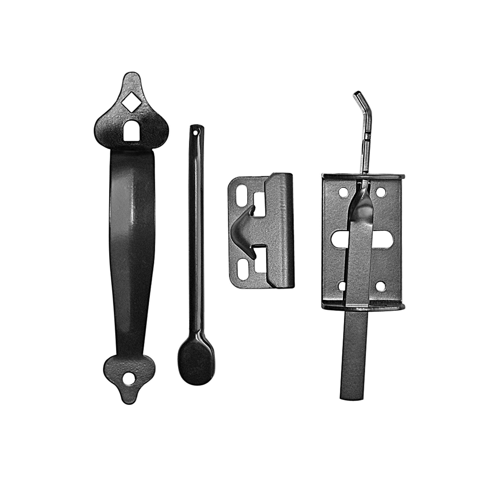 TL6BLK/B Thumb Latch, 14-1/2 in L, 10.6 in W, Galvanized Steel, Black, Powder-Coated Satin
