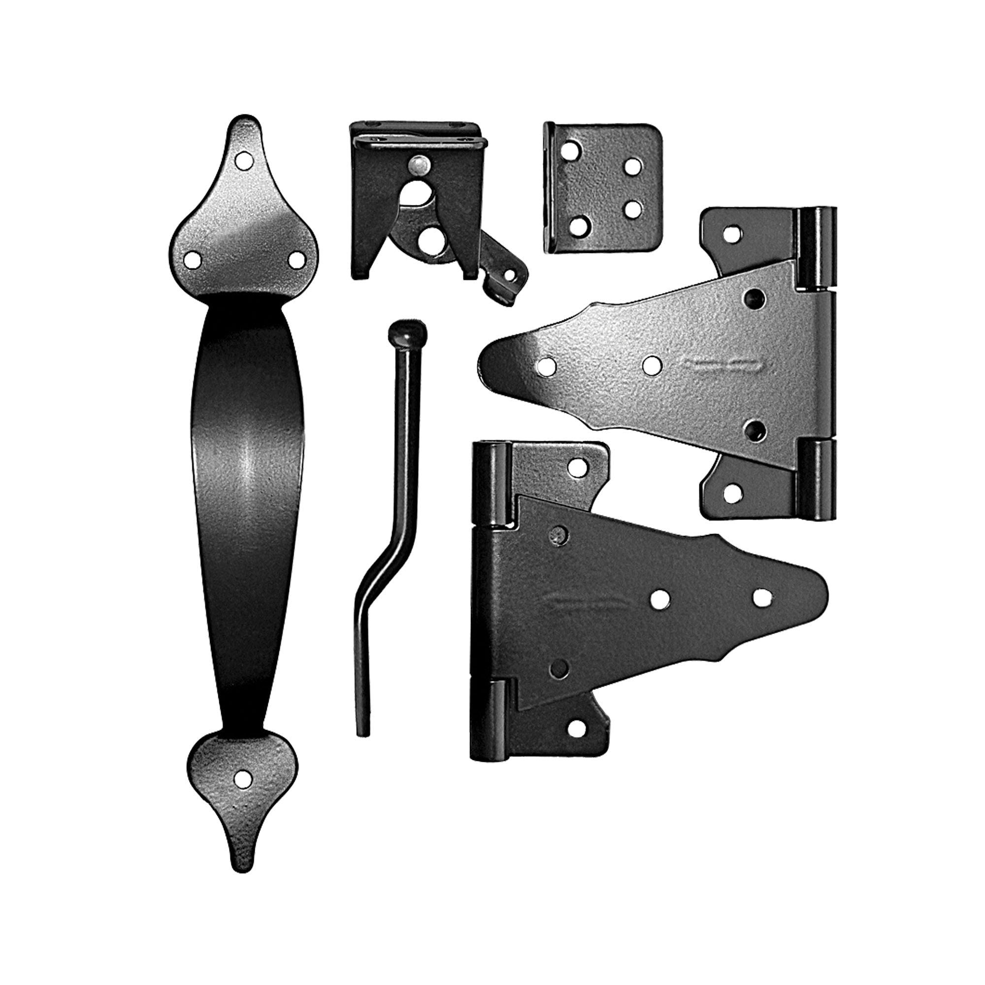 WGCKH/B Gate Combo Kit, Galvanized Steel, Black, Powder-Coated Satin