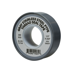 982135BAG Tape, 260 in L, 1/2 in W, Stainless Steel, Gray