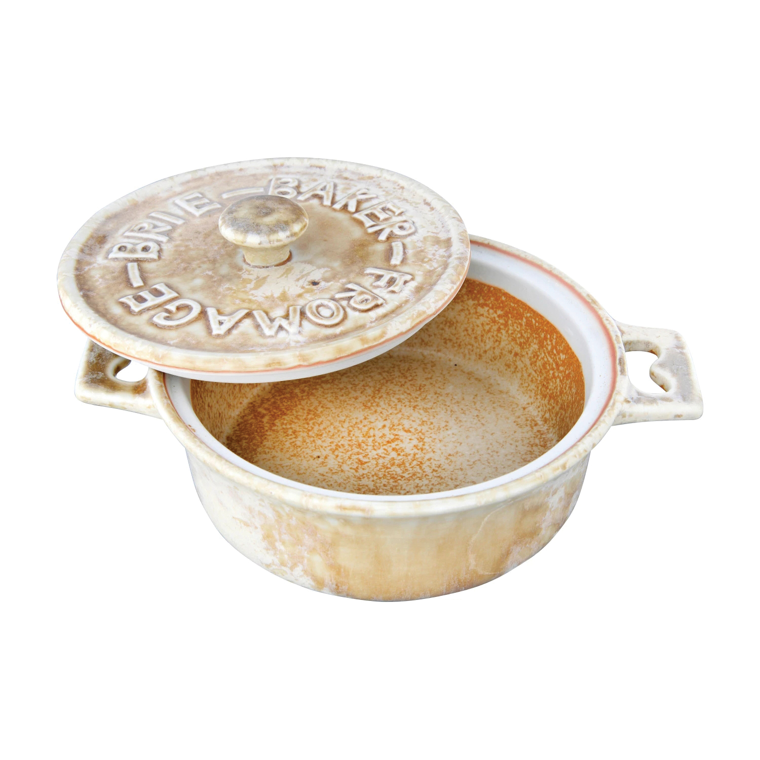 Creative Co-Op Secret Garden Series DF2681A Brie Baker, 7 in Dia, Stoneware - 5