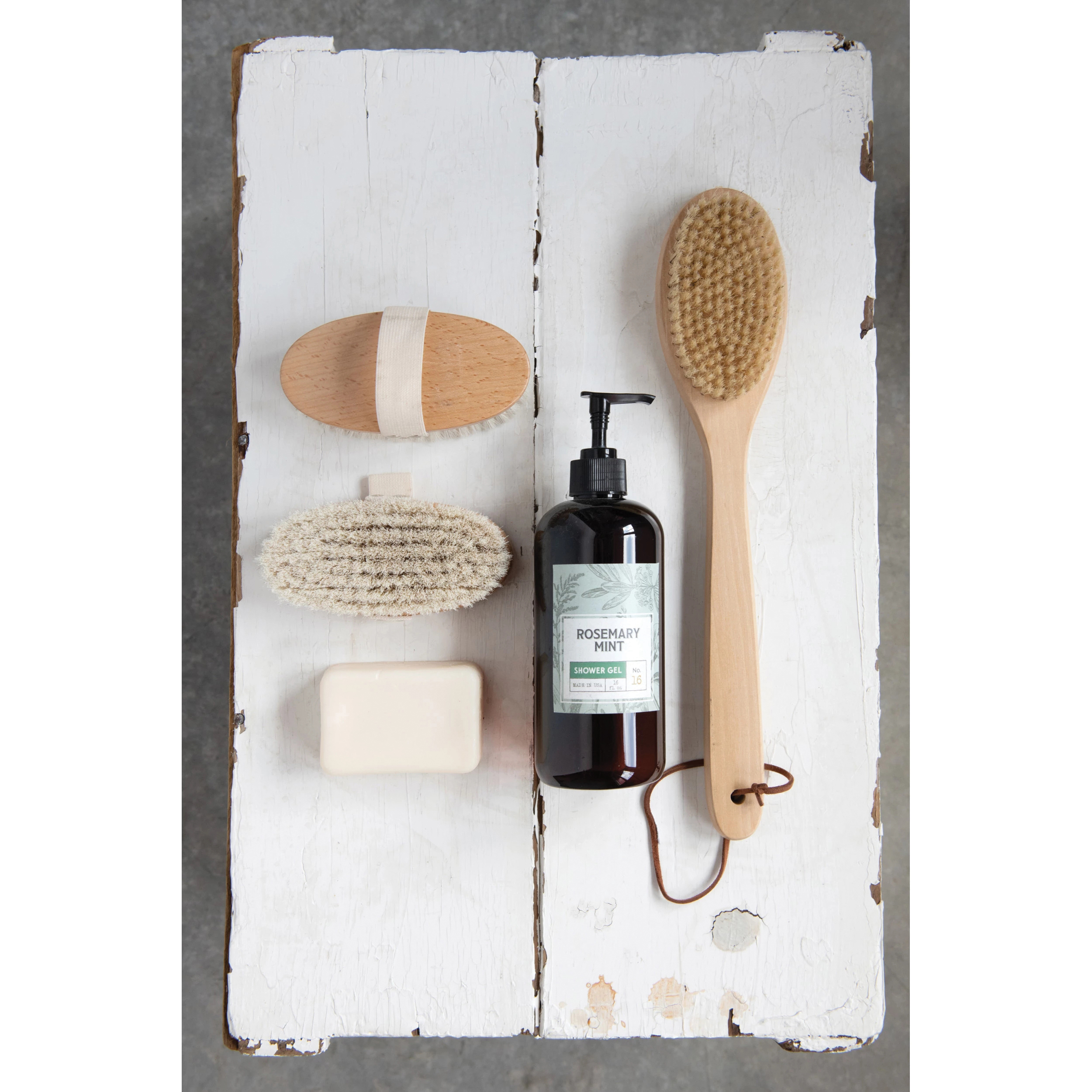 Creative Co-Op DF3017 Bath Brush, Beech Wood/Horse Hair, Natural - 2