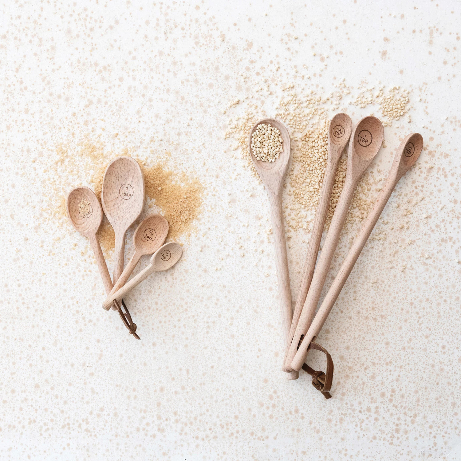Creative Co-Op At The Table Series DF9271 Measuring Spoon Set, Wood - 3