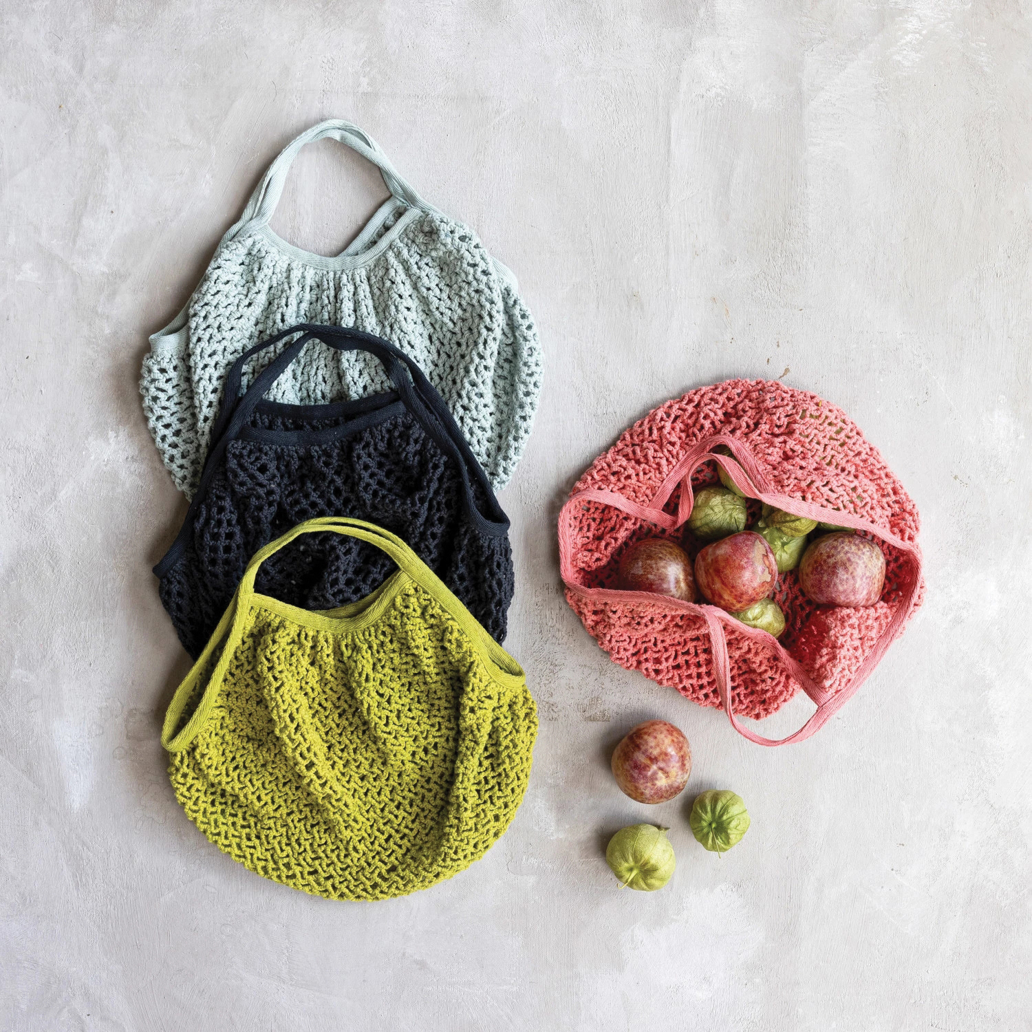 Creative Co-Op Bistro Series DF9198A Market Bag, Crocheted, Assorted - 3