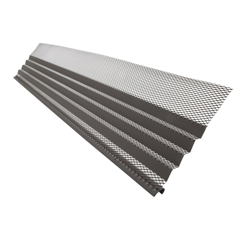 6380X Gutter Guard, 36 in L, 7 in W, Steel, Black/Gray